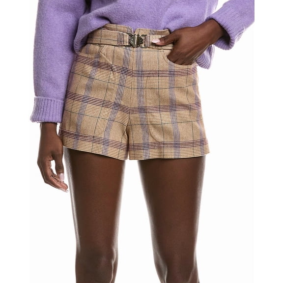 Maje womens Wool-Blend Short, 40, Beige