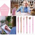 thumbnail image 5 of Diamond Gold Glitter Pen Journaling Black Ink Retractable Crystal Glitter Fancy Pens Gifts for Women ose Gold Office Supplies Daily Pen Point Press Pens for School Office Fun Gifts (pink), 5 of 5