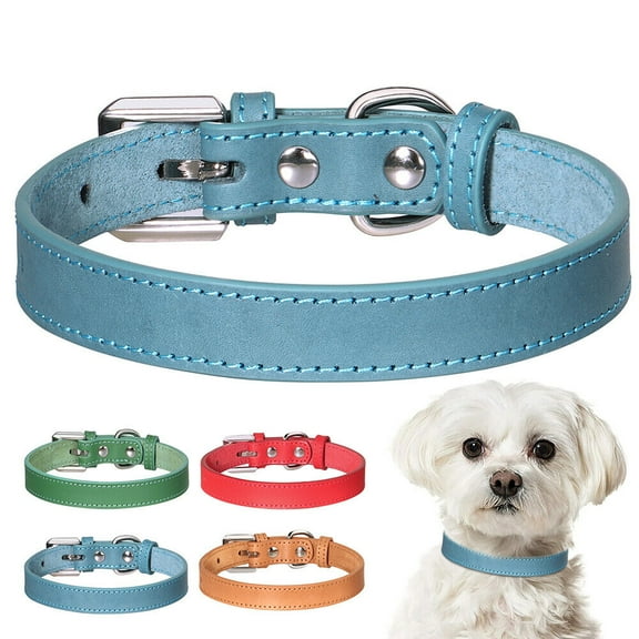 Pet Artist Thin Plain Leather Small Dog Collars Soft Adjustable Pet Puppy Cat Neck Strap Chihuahua Yorkshire S M