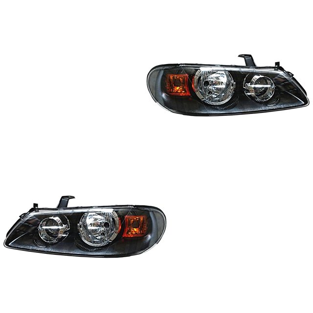 Par de Faros Almera 2003 A 2005 Nissan Fondo negro TYC .