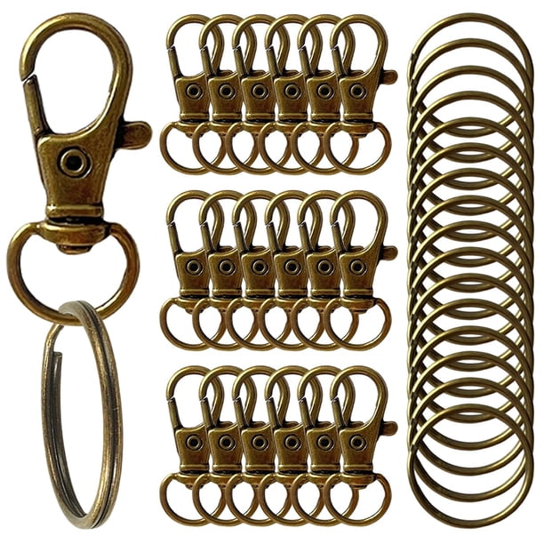 Ganchos para Llaveros Segauin 100 piezas Bronce 32mm Giratorios con Mosquetón