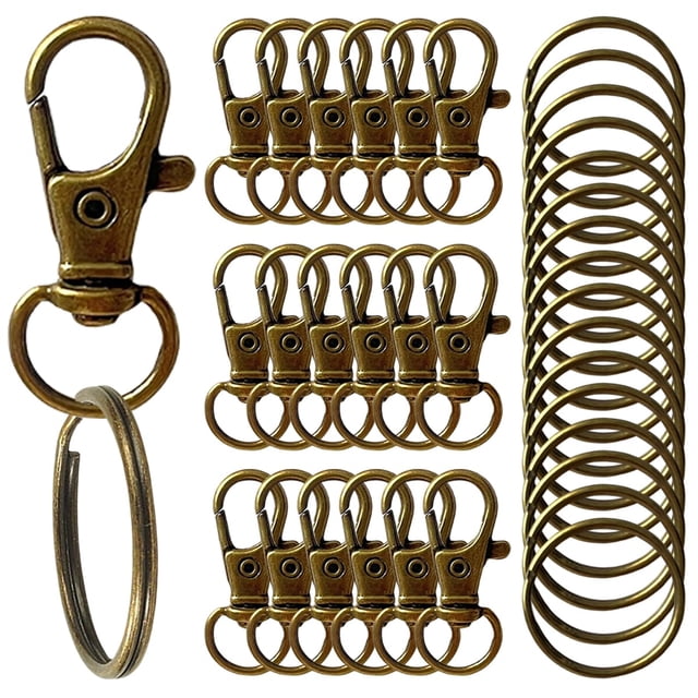 Ganchos para Llaveros Segauin 100 piezas Bronce 32mm Giratorios con Mosquetón
