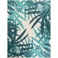 thumbnail image 2 of Unique Loom Outdoor Botanical Collection Area Rug - Sprig (9' x 12' Rectangle Teal blue/Navy Blue), 2 of 9