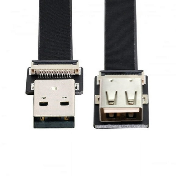 Xiwai USB 2.0 Type-A Male to Female Extension Data Flat Slim FPC Cable for FPV and Disk and Scanner and Printer
