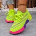 thumbnail image 2 of Womens Walking Tennis Shoes Casual Athletic Workout Gym Non Slip Knit Mesh Sneakers Lace up Comfortable Running Shoes Green Size 7.5, 2 of 5