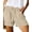 Khaki, variant on FreshPretty Spring Shorts for Women Summer Casual Elastic Waist Drawstring Lightweight Beach Lounge Short Pants Pockets
