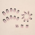 thumbnail image 4 of 24 uñas postizas cortas, uñas postizas tipo ataúd para mujer con diseño de mariposas y brillo., 4 of 7