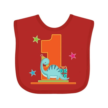 

Inktastic First Birthday Party Dinosaur 1 Year Old Gift Baby Boy or Baby Girl Bib