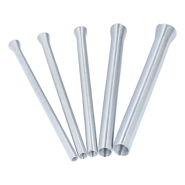 Dobladores De Tubo Resorte, 5 Medidas 1/4 5/16 3/8 1/2 5/8 Malubero, Plateado