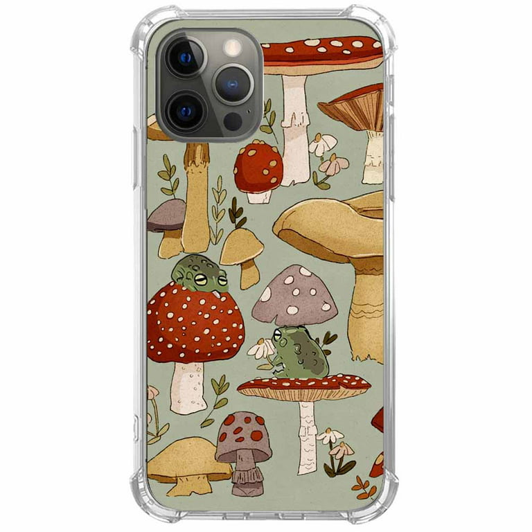 Mushroom Clear Case iPhone 13 14 Pro Max iPhone 11 Pro Bumper 