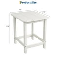 thumbnail image 3 of Weather Resistant HDPE Adirondack Square Outdoor Side Table, 17" Small Patio End Table for Garden, Balcony, Porch and Poolside, UV-Proof, No-Tools Assembly, Eco-Friendly Recycled Plastic, 3 of 8