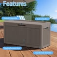 thumbnail image 4 of fazzn 60 Gallon Resin Deck Box Outdoor Indoor Waterproof Storage Box for Patio Furniture Pool Accessories Storage for Cushion Garden Tools (Brown), 4 of 6