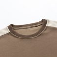 thumbnail image 4 of Zylanna Mens Color Block Sweatshirt, Casual Crewneck Long Sleeve Relaxed Fit Color Block Pullover Daily Street Tops for Men Brown, 4 of 9