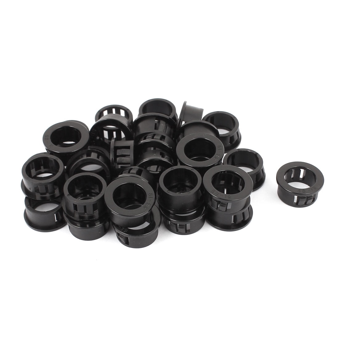 60pcs Black Plastic Cable Hose Harness Snap in Bushing Plugs Grommet 20mm x16mm 
