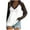 Brown, variant on Plus Size Long Sleeve Tops for Women Loose Fit Color Block Tee Shirts Cute V-Neck Pullover Fashion Fall Blouse