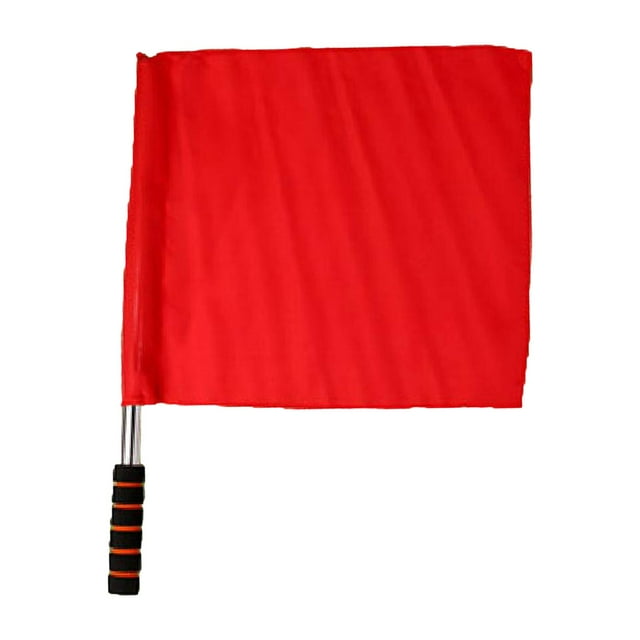 Drapeau d'Arbitre Signal Drapeau Durable Drapeau à Main Drapeau de Sécurité Routière pour Soccer Basketball Entraînement, Fournitures de Compétition Soccer Volleyball Rouge