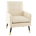 thumbnail image 1 of Costway Linen Fabric Accent Chair Modern Single Sofa Chair with Solid Metal Legs White, 1 of 8