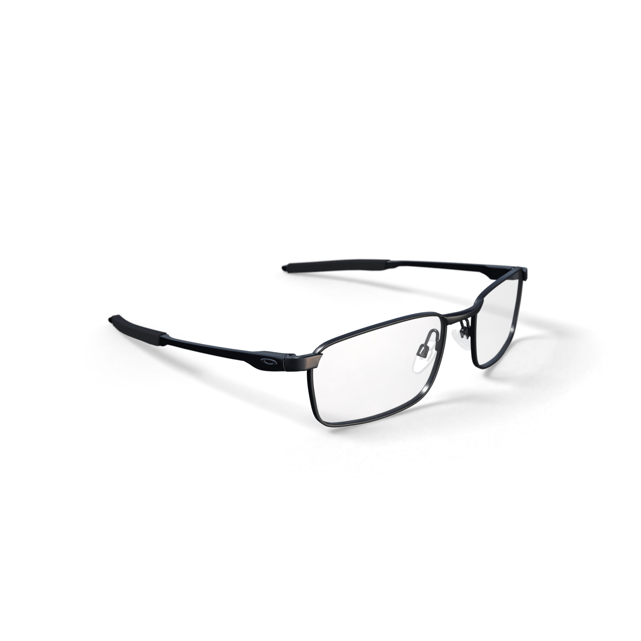 Oakley Fuller Optical Glasses, Rectangular Eyeglasses with Demo Lenses, Size 57, Satin Black