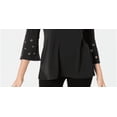 thumbnail image 3 of JM Collection Women's Chain Detail Crepe Top Black Size Petite Petite, 3 of 3