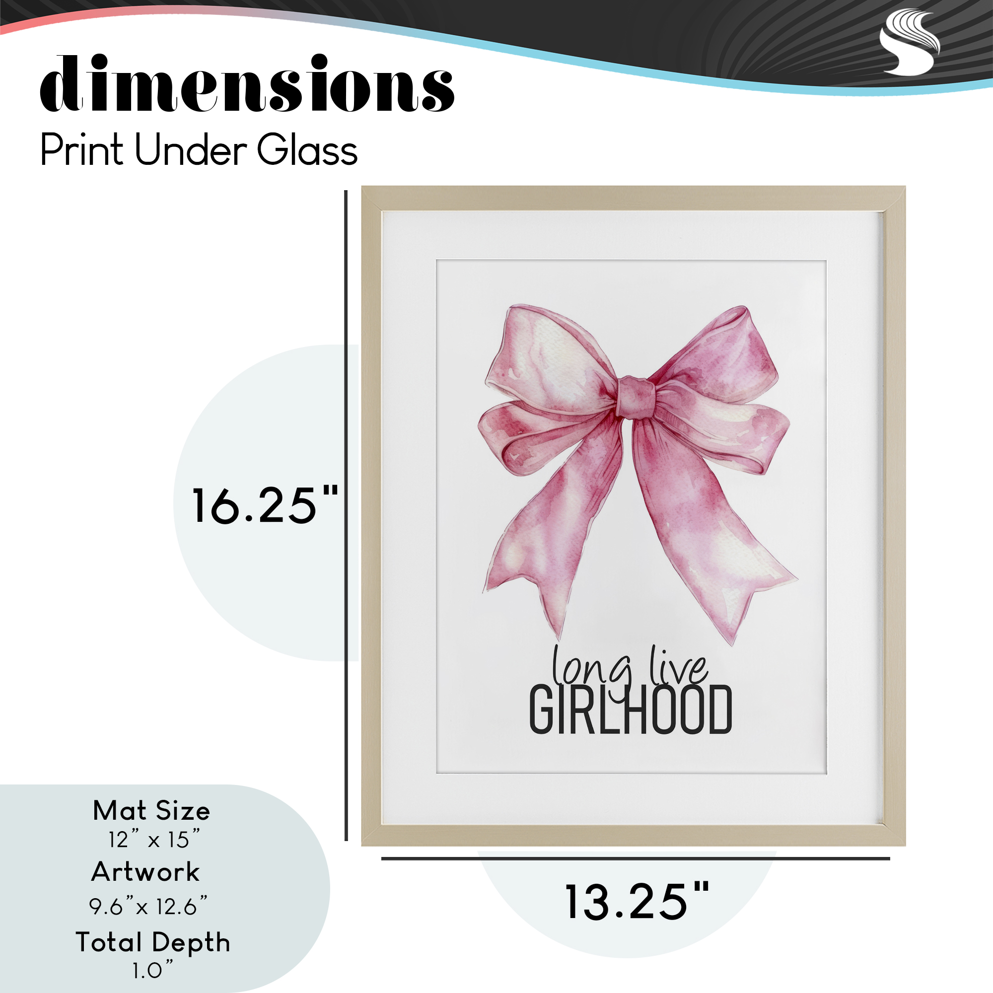 Long Live Girlhood Birch Framed Print Under Glass, design by Kim Allen