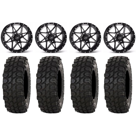 ITP Tornado 15" Wheels Black 35" XComp ATR Tires Yamaha Viking Wolverine YXZ1000R