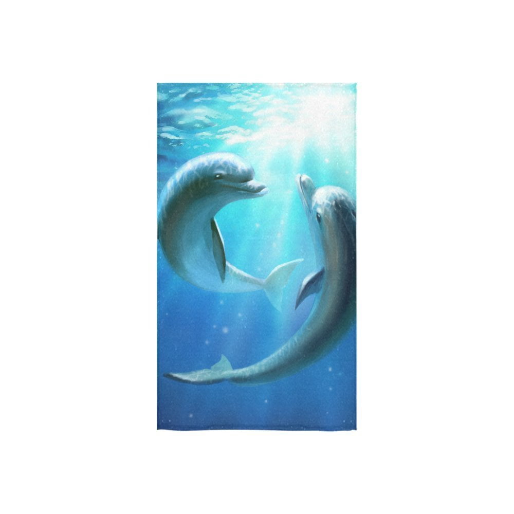 ZKGK Ocean Dolphin Hand Towel Bath Bathroom Shower Towels 16"x28