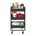 thumbnail image 2 of ECR4Kids 3 Tier Metal Rolling Storage Organizer Utility Cart, Black, 2 of 5