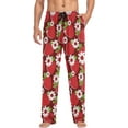 thumbnail image 4 of FREEAMG Strawberry Flowers Pajama Pants for Men, Men's Separate Bottoms, Comfortable Sleep Lounge Pj Pants, 4 of 7