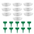 thumbnail image 2 of Ludlz 10 Pack Clear Plastic Plant Saucer Drip Trays with labels, Large Plant Plate Dish, Plastic Plant Pot Saucers Flower Pot Set for Indoor Flower Pots and Planters, 2 of 8
