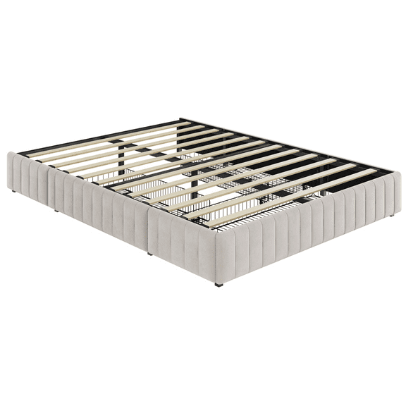 Easyfashion Upholstered Bed with 4 Storage Drawers, Multiple Colors and Sizes