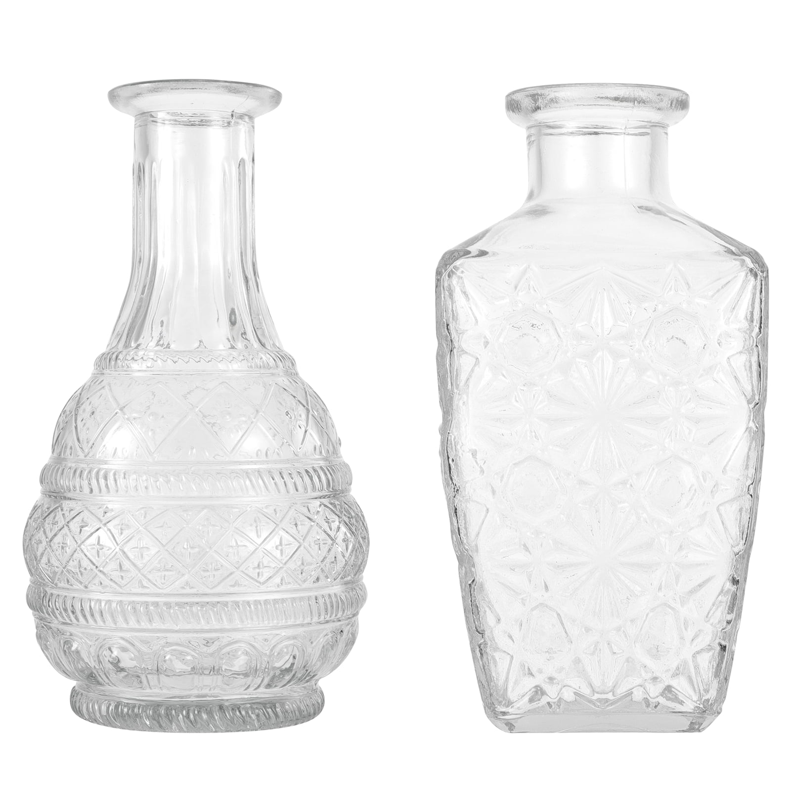 Hemoton 2 Pcs Retro Style Glass Flower Vases Transparent Flower Vase