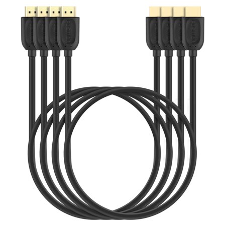 Hdmi Cable 6ft Bluerigger Fosmon 4 Pack - 6FT HDMI to HDMI 30AWG High Speed HDMI Cable Cord with Ethernet (4K Resolution, Supports 3D) for TV ()