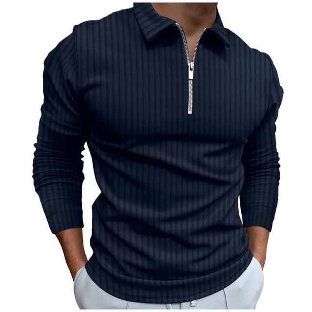 KIHOUT Chandails de Printemps et d'Hiver pour Hommes, Blouse Décontractée Unie à Col Rabattu, Chandail à Fermeture Éclair à Haute Élasticité, Taille P-3TG