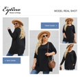 thumbnail image 3 of Top Eytino casual de manga larga con bolsillos para mujer, talla grande, 3 of 5