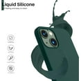 thumbnail image 3 of Compatible with iPhone 13 Mini Case, Slim Liquid Silicone 3 Layers Full Covered Soft Gel Rubber with Microfiber Case Cover 5.4 inch-Olive Green, 3 of 11