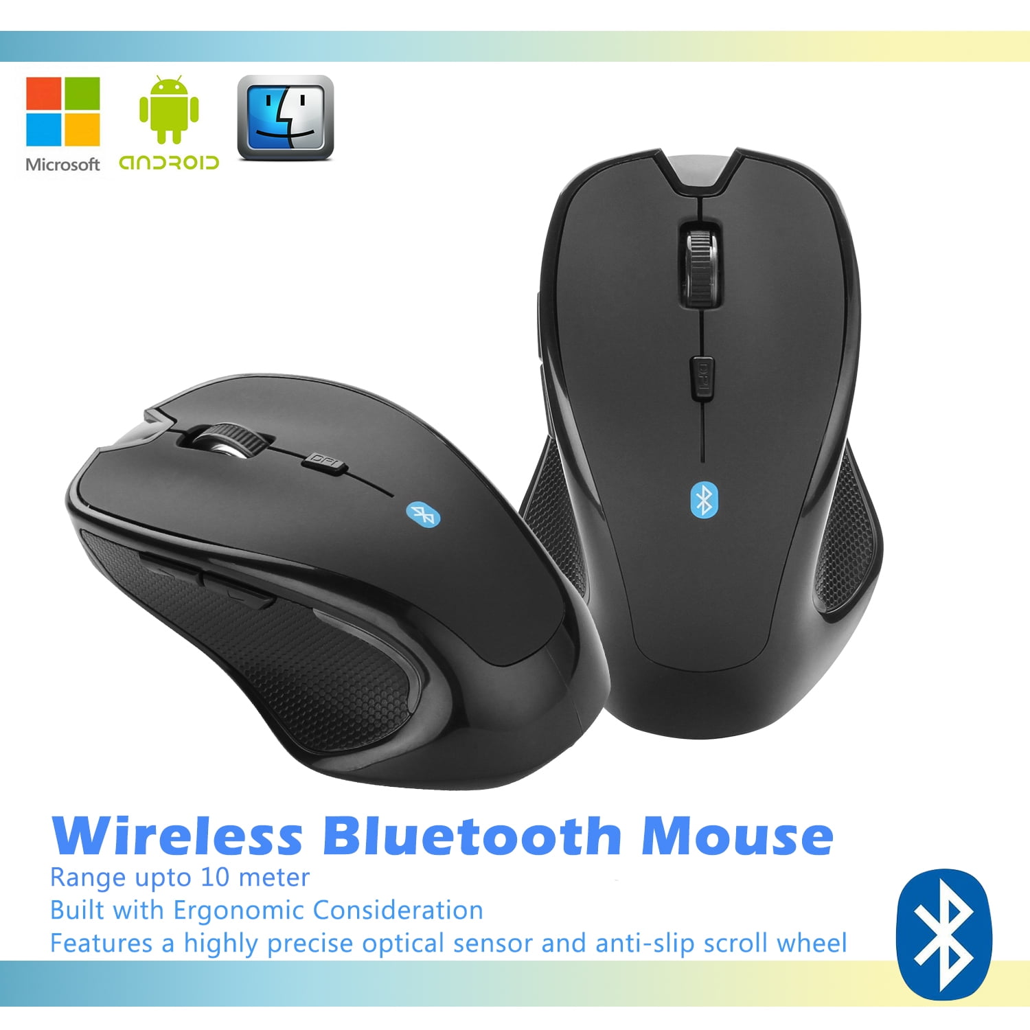 Wireless Bluetooth Mouse Optical 2400 DPI for Mac Macbook PC Laptop