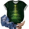 thumbnail image 7 of larppty Christmas Tshirts for Women 2025 Christmas Shirts Xmas Holiday Party Short Sleeve Pullover Tops (Green, L), 7 of 7