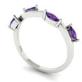 thumbnail image 2 of 0.4 ctw Wedding Band for Women - 18K White Gold Natural Amethyst Stackable Eternity Ring, 2 of 6