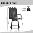 thumbnail image 2 of Outdoor Swivel Bar Stools Set of 8, 26.6" Seat Height with Ventilated Metal Backrest& Textilene Fabric, Gray, 2 of 9