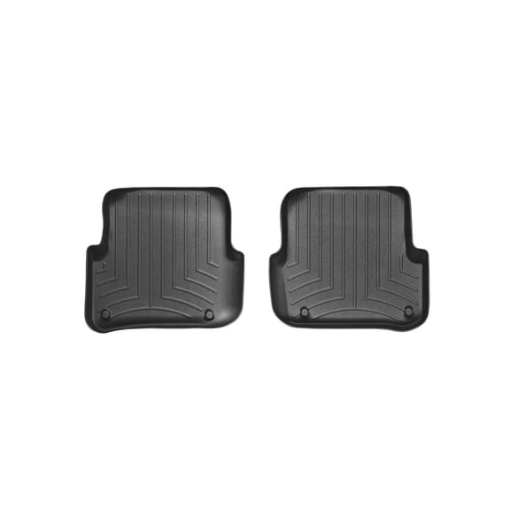 WeatherTech Custom Fit FloorLiners compatible with Audi S6, A6 - 2nd Row (2-Piece Liner), Black