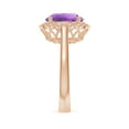 thumbnail image 5 of ANGARA Natural 3.2 Ct. Amethyst with Diamond Halo Ring in 14K Rose Gold for Women (Ring Size: 5), 5 of 10