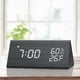 thumbnail image 2 of Reloj despertador digital con pantalla de tiempo LED electrónica de madera 3 configuraciones de alarma Detección de temperatura (negro) (hy), 2 of 5