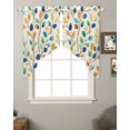 thumbnail image 2 of Colorful Leaf Swag Valances for Windows, Spring Summer Botanical Vintage Rod Pocket Sheer Valances for Large Windows, Swag Toppers Light Filtering for Kitchen Living Room 2 Panels 36''x45'', 2 of 6