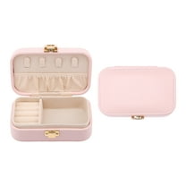 Unique Bargains Mini PU Leather Jewelry Box Jewelry Organizer Case Light Pink