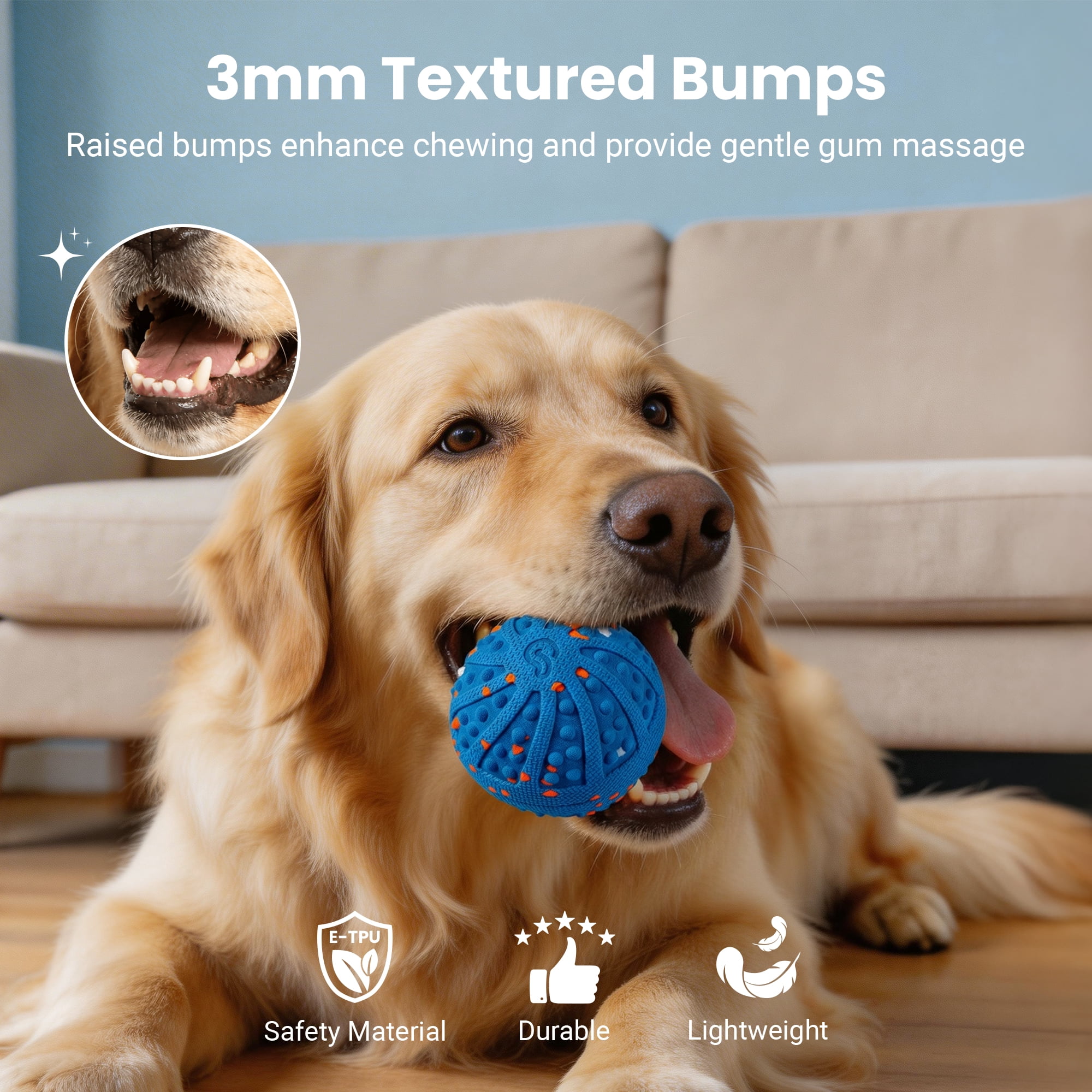 Vacqueen Interactive Automatic Rolling Dog Ball, ETPU Waterproof with Remote Control Dog Toys,Blue