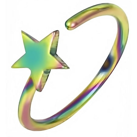 - 20g 8mm Surgical Steel IP Plated Star Nose Hoop Ring