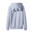 thumbnail image 6 of 5-6 Years Child Girls Zip Up Hoodies Cat Ear Oversize Hoodie Jackets Casual Long Sleeve Hood Sweatshirtst Coat Back to School Play Daily Fall Winter Wear Light Gray Sweatshirtst, 6 of 9