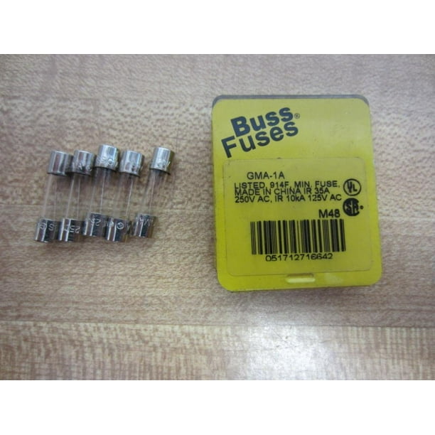 Bussmann GMA1A Fuse 1A 250V Buss GMA1A (Pack of 5)
