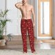 thumbnail image 2 of Balery Snowflakes On A Buffalo Plaid Pantalones de pijama para hombre, pijama ultraligero, pantalón de descanso-Medium, 2 of 6
