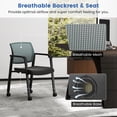 thumbnail image 4 of Gymax 12 Pcs Chaises de Conférence Empilables Chaise en Maille pour Bureau Invité Salle d'Attente Roues, 4 of 9